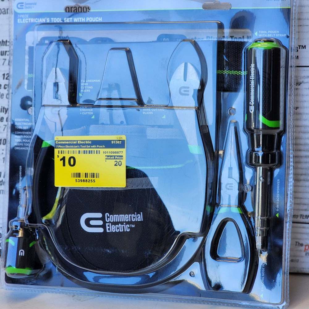 7-Piece Electrician's Tool Set With Pouch 7-Piece Electrician's Tool Set With Pouch